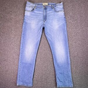 Wrangler Jeans Mens 40x32 Faded Light Wash Flex Stretch Slim Straight Western